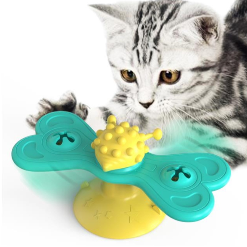 Kot wiatrak zabawki śmieszne masaż obrotowy kot zabawki z kotów zębów do czyszczenia zwierząt domowych